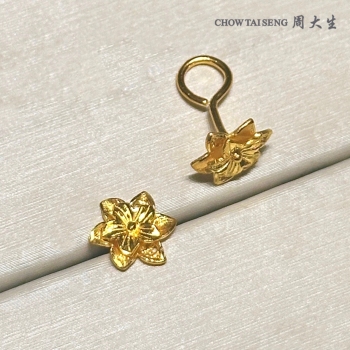 周大生叠境生花耳饰HJE58309-8（4g）